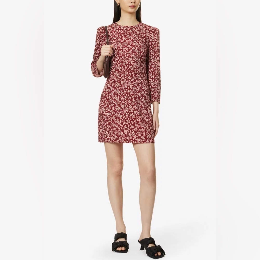 NEW REFORMATION Brantley Floral-Pattern Woven-Blend Mini Dress 4